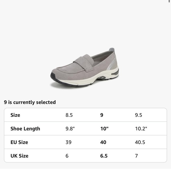 Vionic 23Walk Grey Suede Orthotic Walking Arch Support Comfort Loafer NWOT - Picture 10 of 12